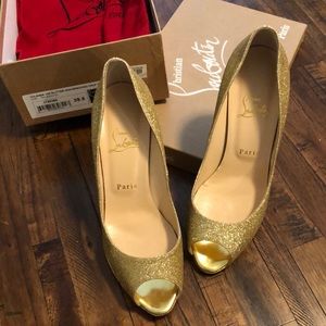 Christian Louboutin Gold Sparkle Heels